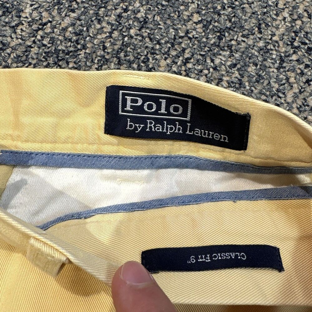 Lot Of 2 Polo Ralph Lauren Cotton Men’s Shorts 9” Size 36 Chino Yellow And Beige - Picture 3 of 14